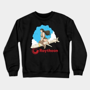 raytheoned rocket girl. ready for ww3. Crewneck Sweatshirt